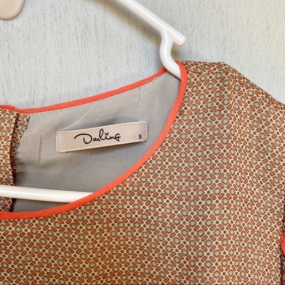 Darling Orange Boho 70s Retro Long Sleeve Dress - Picture 4 of 7